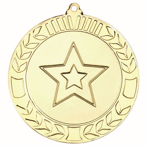 Wreath Medal (2in Centre) - 70mm - Gold by Legacy Outfitters