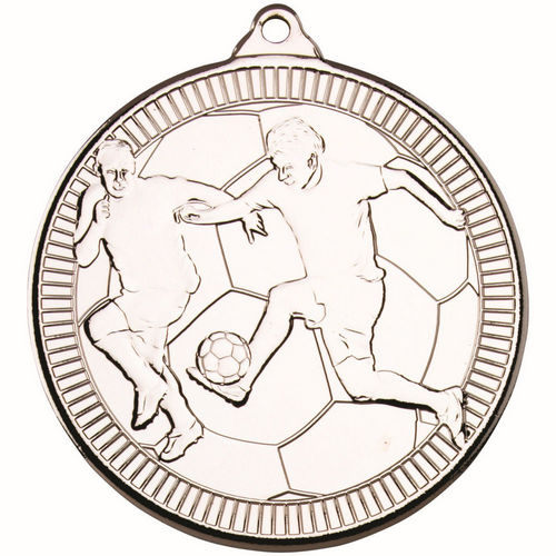 Football Multi Line Medal - 50mm - Silver by Legacy Outfitters