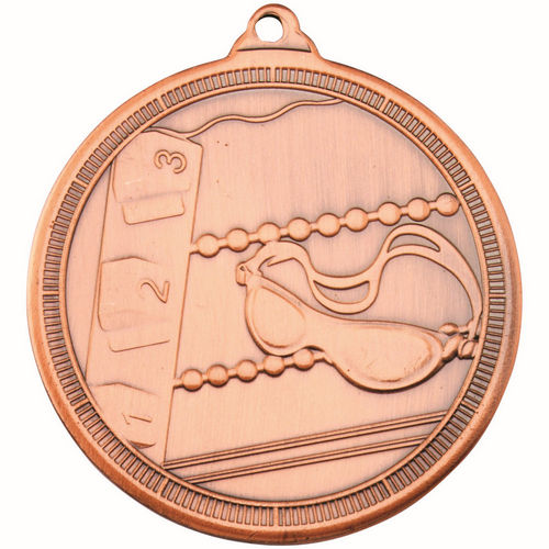 Swimming Multi Line Medal - 50mm - Bronze by Legacy Outfitters