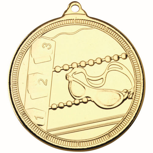 Swimming Multi Line Medal - 50mm - Gold by Legacy Outfitters