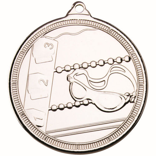 Swimming Multi Line Medal - 50mm - Silver by Legacy Outfitters