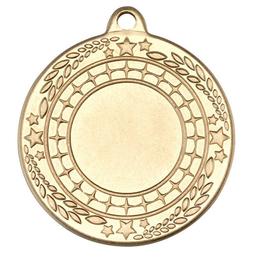 Stars And Leaf Medal (1in Centre) - 50mm - Gold by Legacy Outfitters
