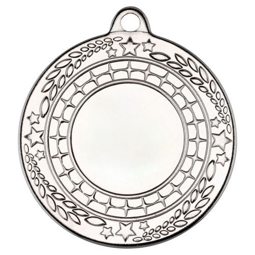 Stars And Leaf Medal (1in Centre) - 50mm - Silver by Legacy Outfitters