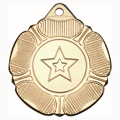 Tudor Rose Medal (1in Centre) - 50mm - Gold by Legacy Outfitters