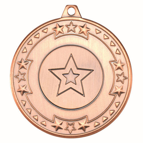 Tri Star Medal (1in Centre) - 50mm - Bronze by Legacy Outfitters