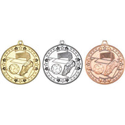 Football Tri Star Medal - 50mm by Legacy Outfitters