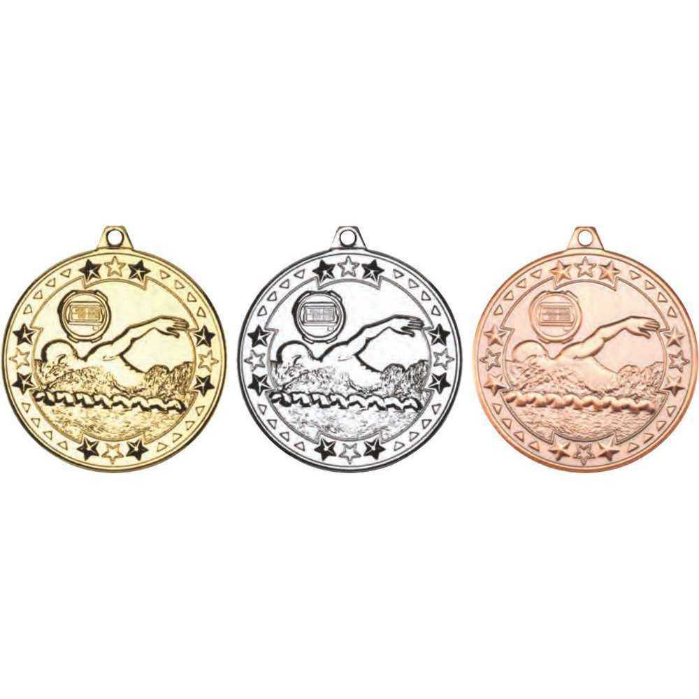 Swimming Tri Star Medal - 50mm by Legacy Outfitters