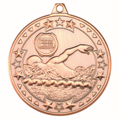 Swimming Tri Star Medal - 50mm - Bronze by Legacy Outfitters