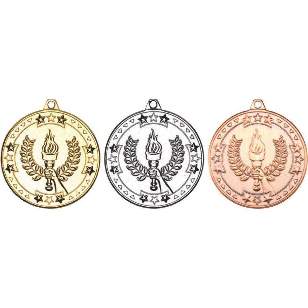 Victory Torch Tri Star Medal - 50mm by Legacy Outfitters