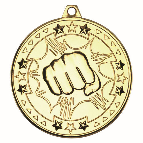 Martial Arts Tri Star Medal - 50mm - Gold by Legacy Outfitters