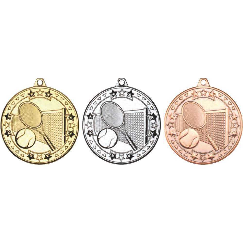 Tennis Tri Star Medal - 50mm by Legacy Outfitters