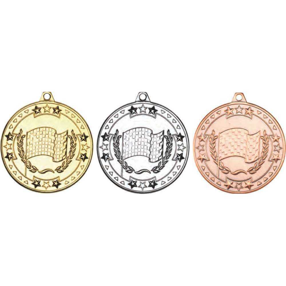 Motor Sport Tri Star Medal - 50mm by Legacy Outfitters