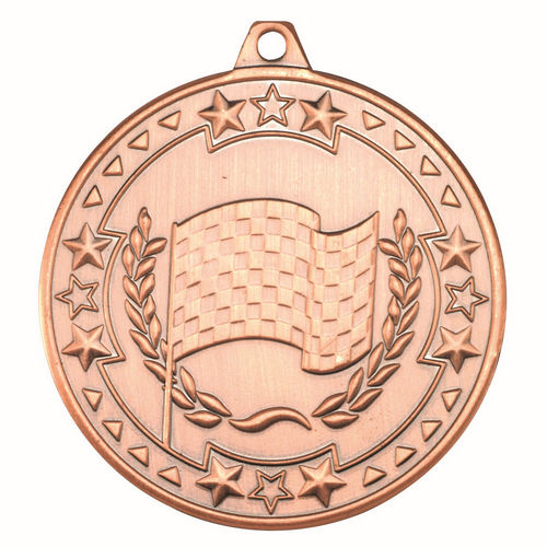 Motor Sport Tri Star Medal - 50mm - Bronze by Legacy Outfitters