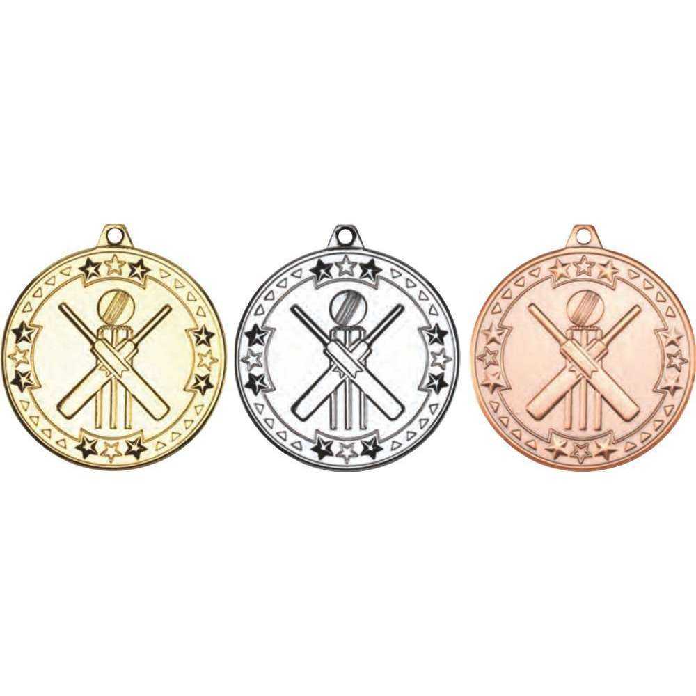 Cricket Tri Star Medal - 50mm by Legacy Outfitters