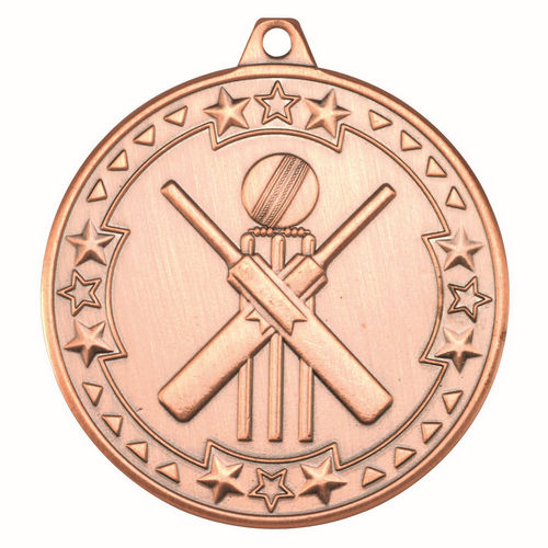 Cricket Tri Star Medal - 50mm - Bronze by Legacy Outfitters