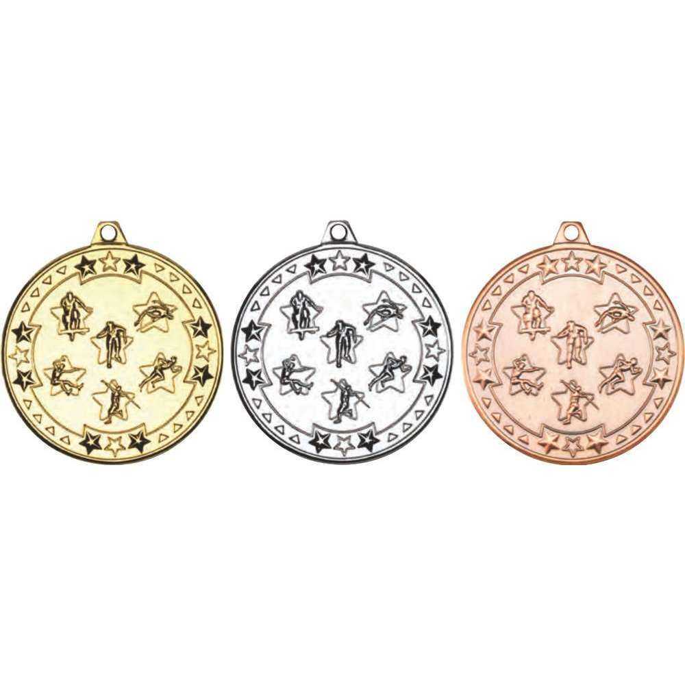 Multi Athletics Tri Star Medal - 50mm by Legacy Outfitters