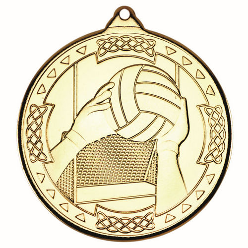 Gaelic Football Celtic Medal - 50mm - Gold by Legacy Outfitters