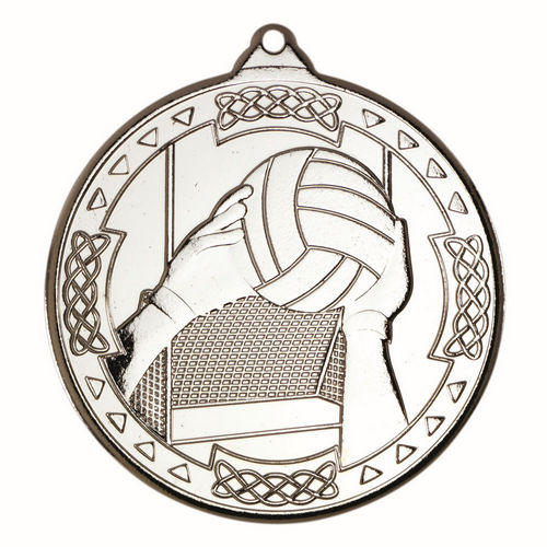 Gaelic Football Celtic Medal - 50mm - Silver by Legacy Outfitters