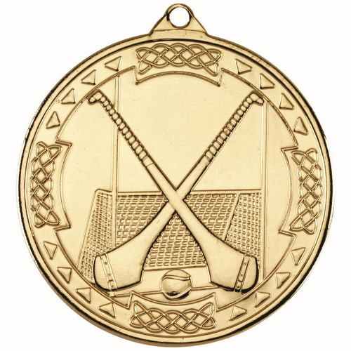 Hurling Celtic Medal - 50mm - Gold by Legacy Outfitters