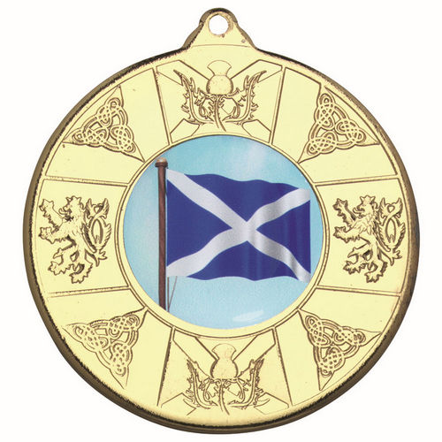 Scotland Medal (1in Centre) - 50mm - Gold by Legacy Outfitters