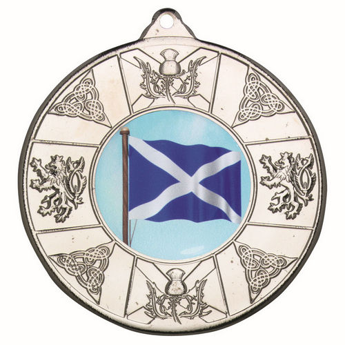 Scotland Medal (1in Centre) - 50mm - Silver by Legacy Outfitters