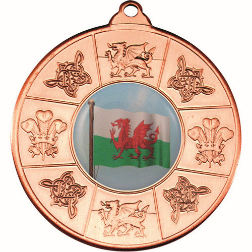 Wales Medal (1in Centre) - 50mm - Bronze by Legacy Outfitters