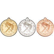 Hockey Tri Star Medal - 50mm by Legacy Outfitters