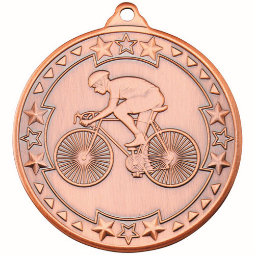 Cycling Tri Star Medal - 50mm - Bronze by Legacy Outfitters