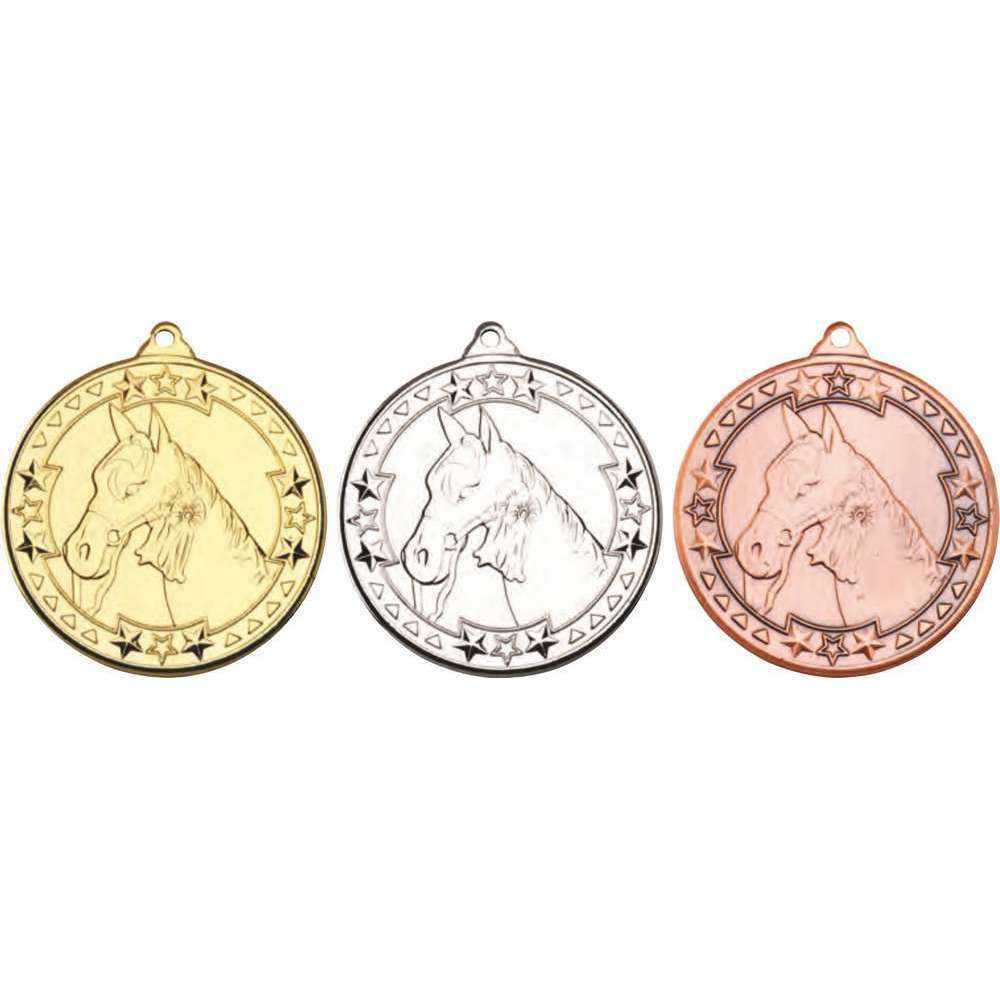 Horse Tri Star Medal - 50mm by Legacy Outfitters