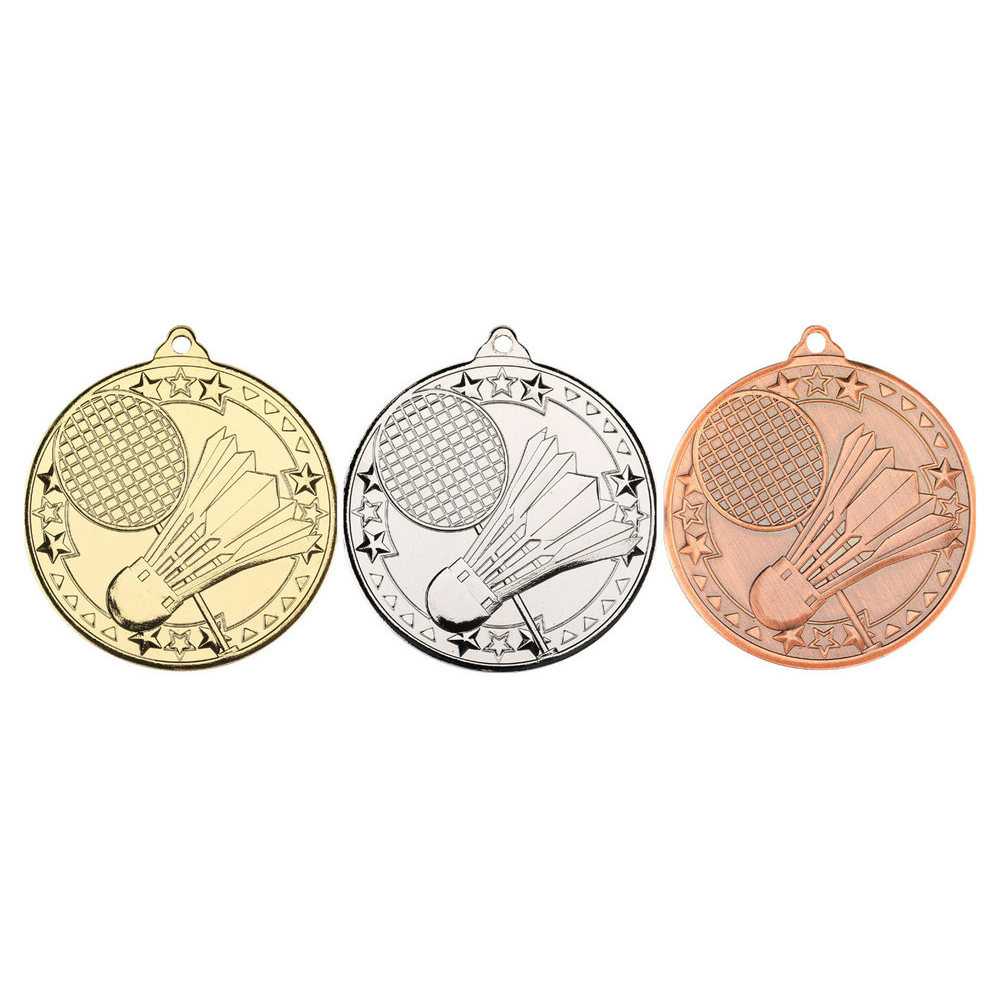 Badminton Tri Star Medal - 50mm by Legacy Outfitters