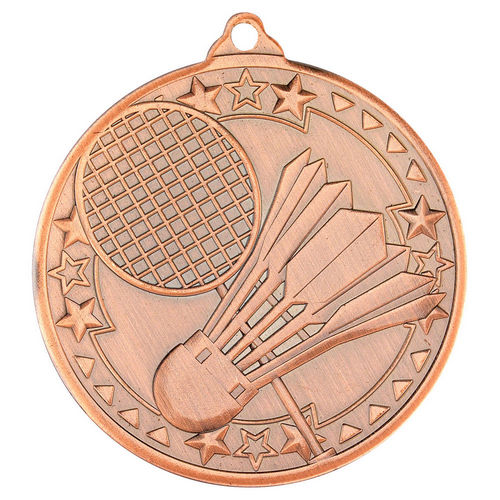 Badminton Tri Star Medal - 50mm - Bronze by Legacy Outfitters
