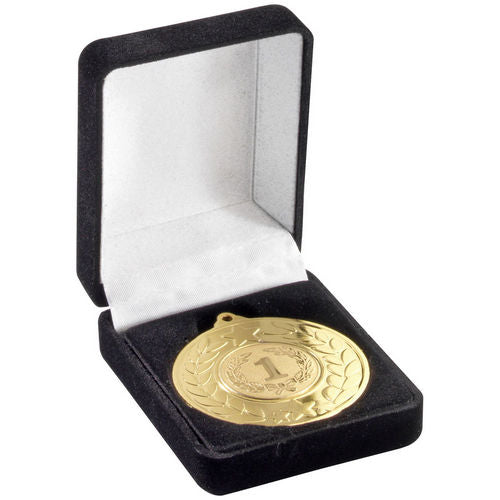 DELUXE BLACK MEDAL BOX (40/50mm RECESS) - 3in