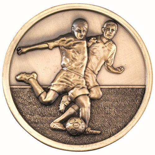 Football Players Medallion - 70mm - Antique Gold by Legacy Outfitters