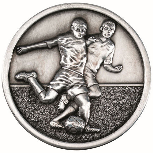 Football Players Medallion - 70mm - Antique Silver by Legacy Outfitters