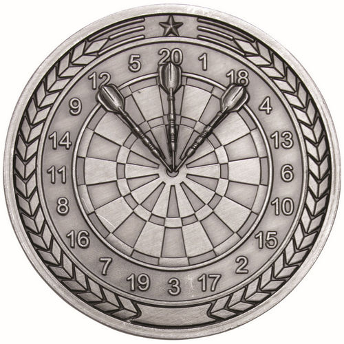 Darts Medallion - 70mm - Antique Silver by Legacy Outfitters