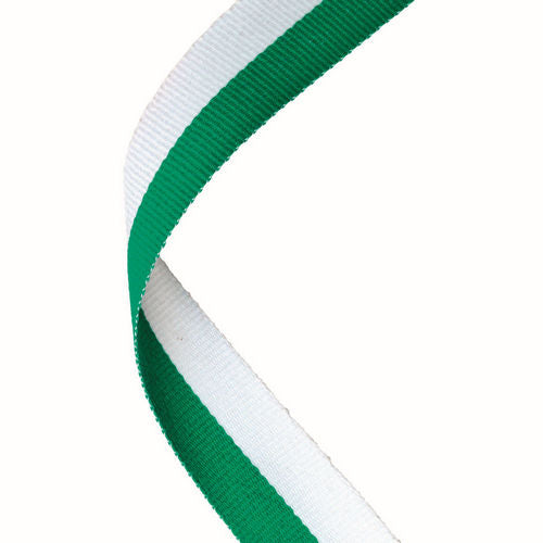 MEDAL RIBBON GREEN/WHITE - 30 X 0.875in