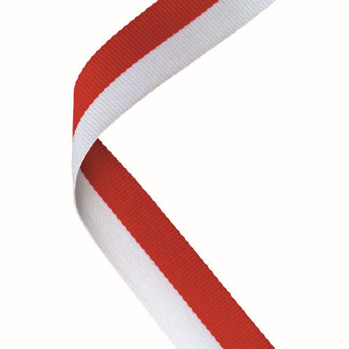 MEDAL RIBBON RED/WHITE - 30 X 0.875in