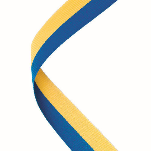 MEDAL RIBBON ROYAL BLUE/YELLOW - 30 X 0.875in