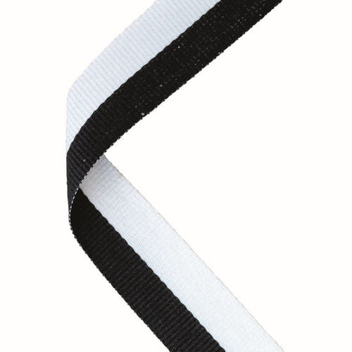 MEDAL RIBBON BLACK/WHITE - 30 X 0.875in
