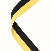 MEDAL RIBBON BLACK/YELLOW - 30 X 0.875in