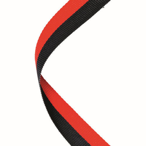 MEDAL RIBBON BLACK/RED - 30 X 0.875in