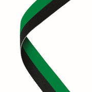 MEDAL RIBBON GREEN/BLACK - 30 X 0.875in