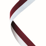 MEDAL RIBBON MAROON/WHITE - 30 X 0.875in