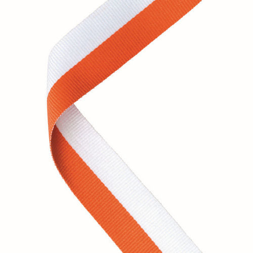 MEDAL RIBBON ORANGE/WHITE - 30 X 0.875in