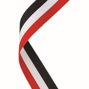 MEDAL RIBBON RED/WHITE/BLACK - 30 X 0.875in