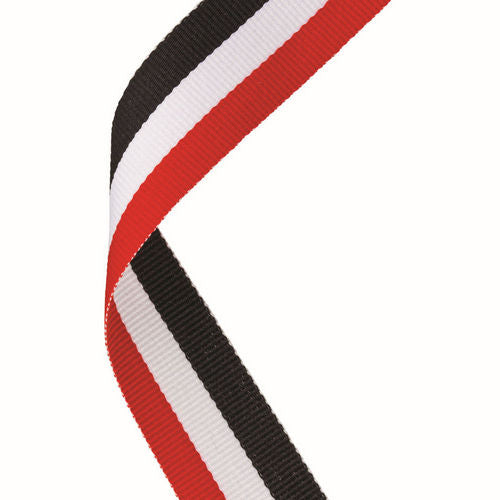 MEDAL RIBBON RED/WHITE/BLACK - 30 X 0.875in