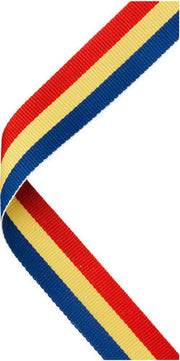 MEDAL RIBBON RED/YELLOW/BLUE - 30 X 0.875in
