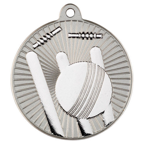 Cricket Two Colour Medal - 50mm - Matt Silver/Silver by Legacy Outfitters