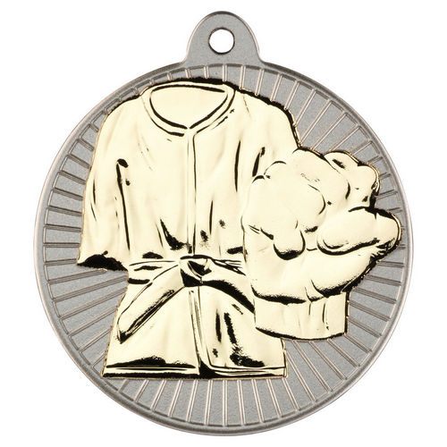 Martial Arts Two Colour Medal - 50mm - Matt Silver/Gold by Legacy Outfitters