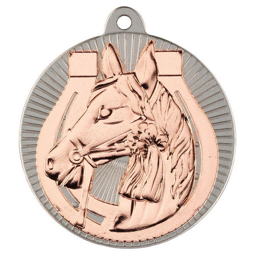 Horse Two Colour Medal - 50mm - Matt Silver/Bronze by Legacy Outfitters